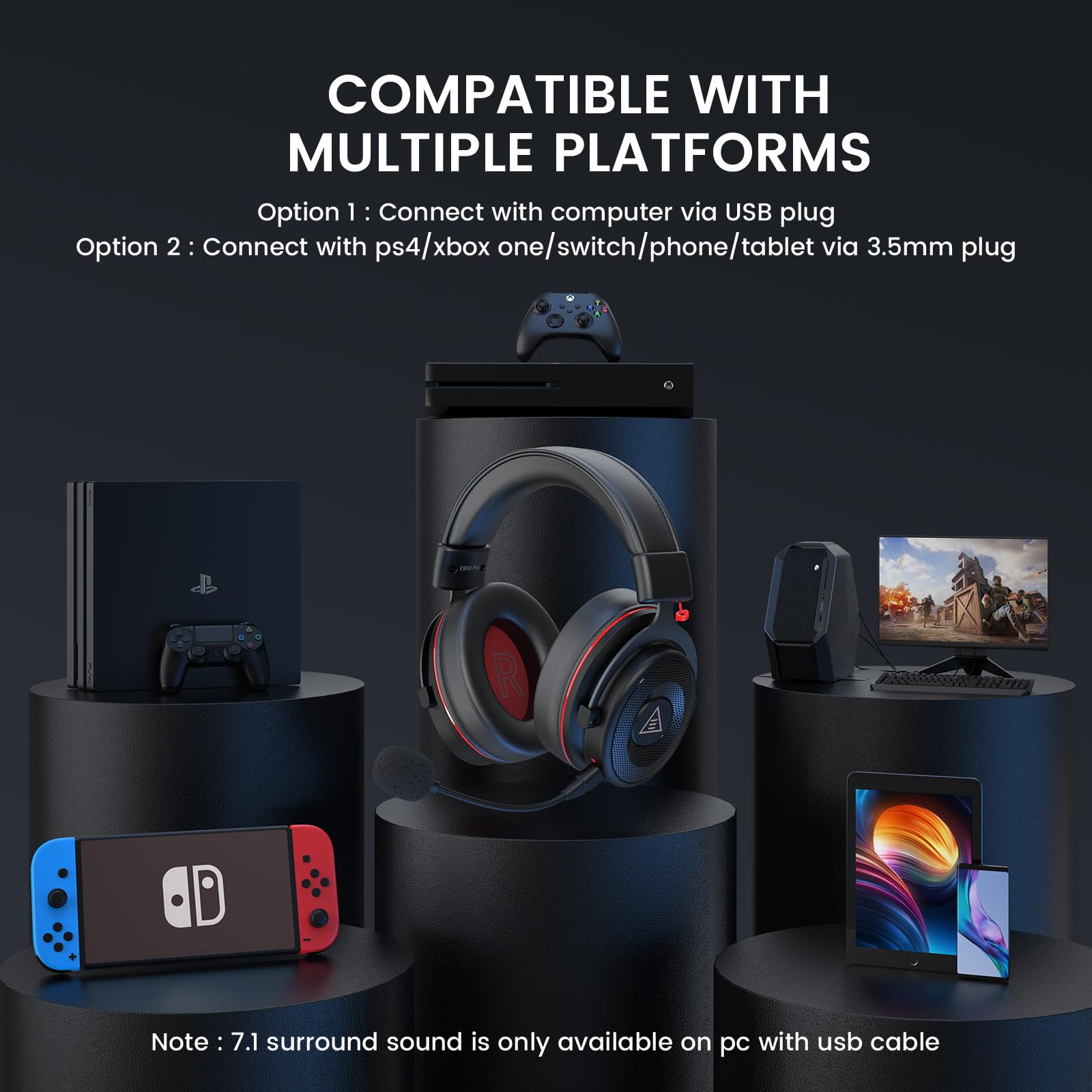 Foto 8 pulgar | Auriculares Eksa E900 Pro USB con Sonido Envolvente 7.1 - Venta Internacional