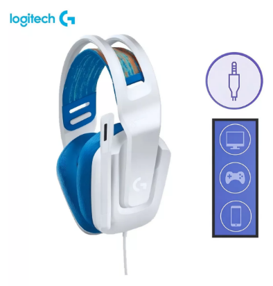 Foto 3 | Aaudifonos de Diadema Logitech G335 3.5 mm Discord Pc Xbox Ps Blanco
