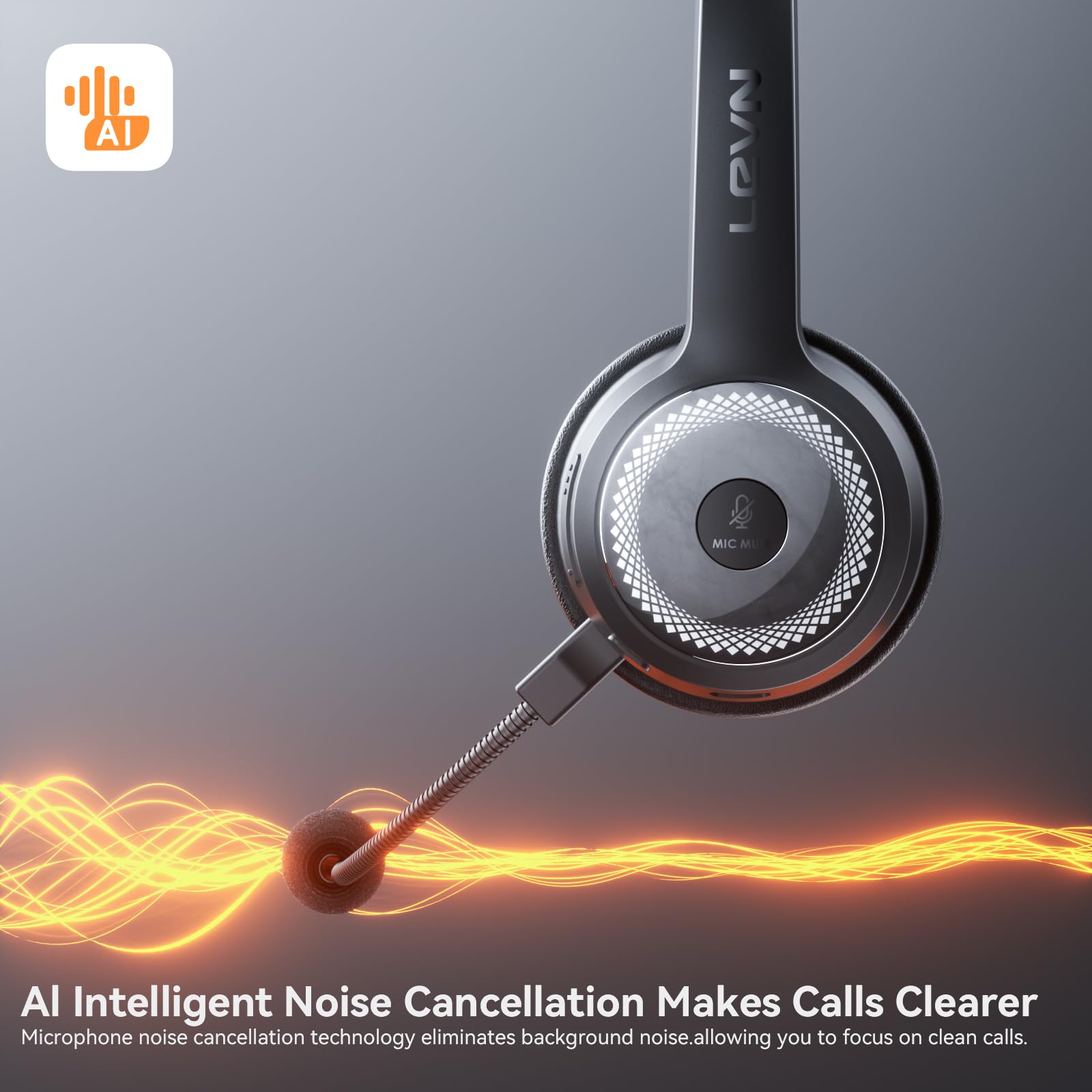 Foto 3 pulgar | Auriculares Inalámbricos Levn Con Micrófono Ai Con Cancelación De Ruido, Color Negro - Venta Internacional.