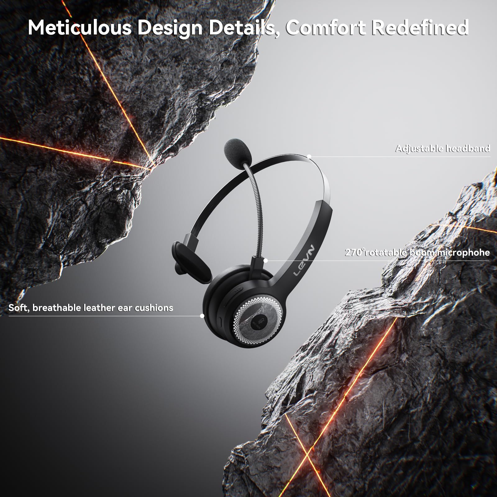 Foto 7 pulgar | Auriculares Inalámbricos Levn Con Micrófono Ai Con Cancelación De Ruido, Color Negro - Venta Internacional.