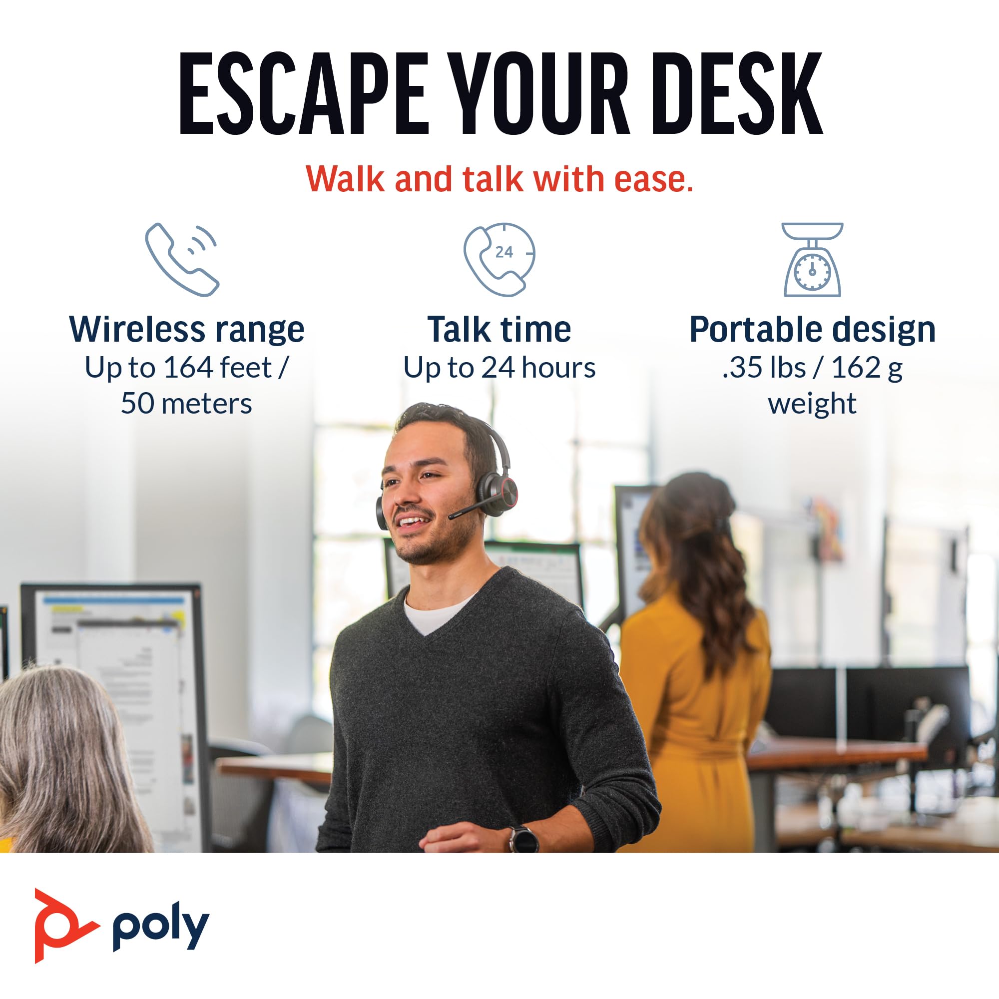 Foto 5 pulgar | Auriculares Inalámbricos Poly Voyager 4320 Uc con Soporte de Carga - Venta Internacional