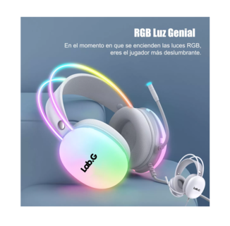 Foto 2 | Audífonos Gamer Lab.g Con Micrófono Y Luz Rgb Para Pc Xbox Gris/colorido