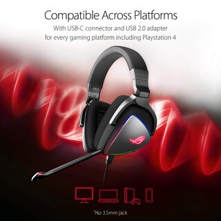 Foto 5 | Auriculares Para Juegos Asus Rog Delta Con Micrófono De Alta Resolución Ess Quad-dac - Venta Internacional.