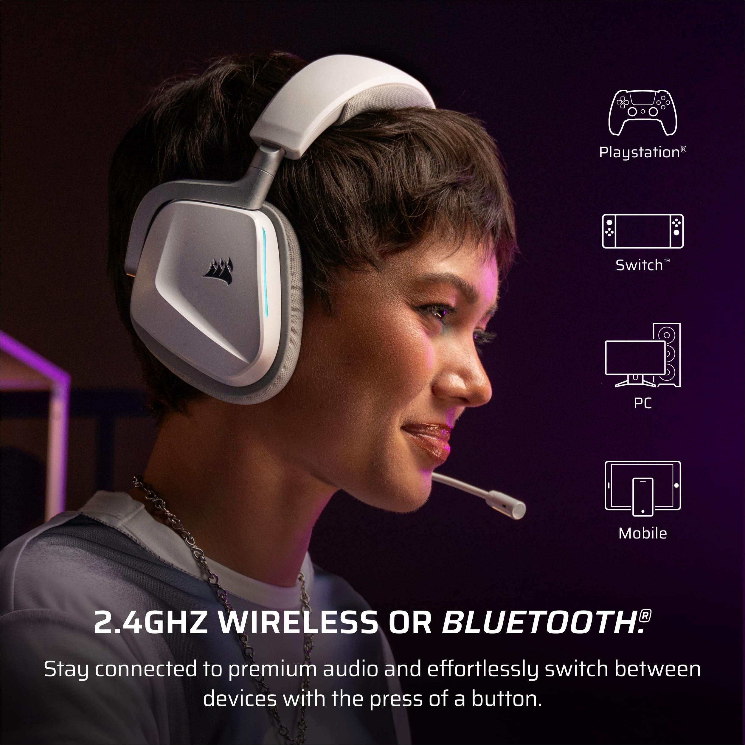Foto 5 pulgar | Auriculares Inalámbricos Para Juegos Corsair Void V2 Con Bluetooth - Blanco - Venta Internacional.