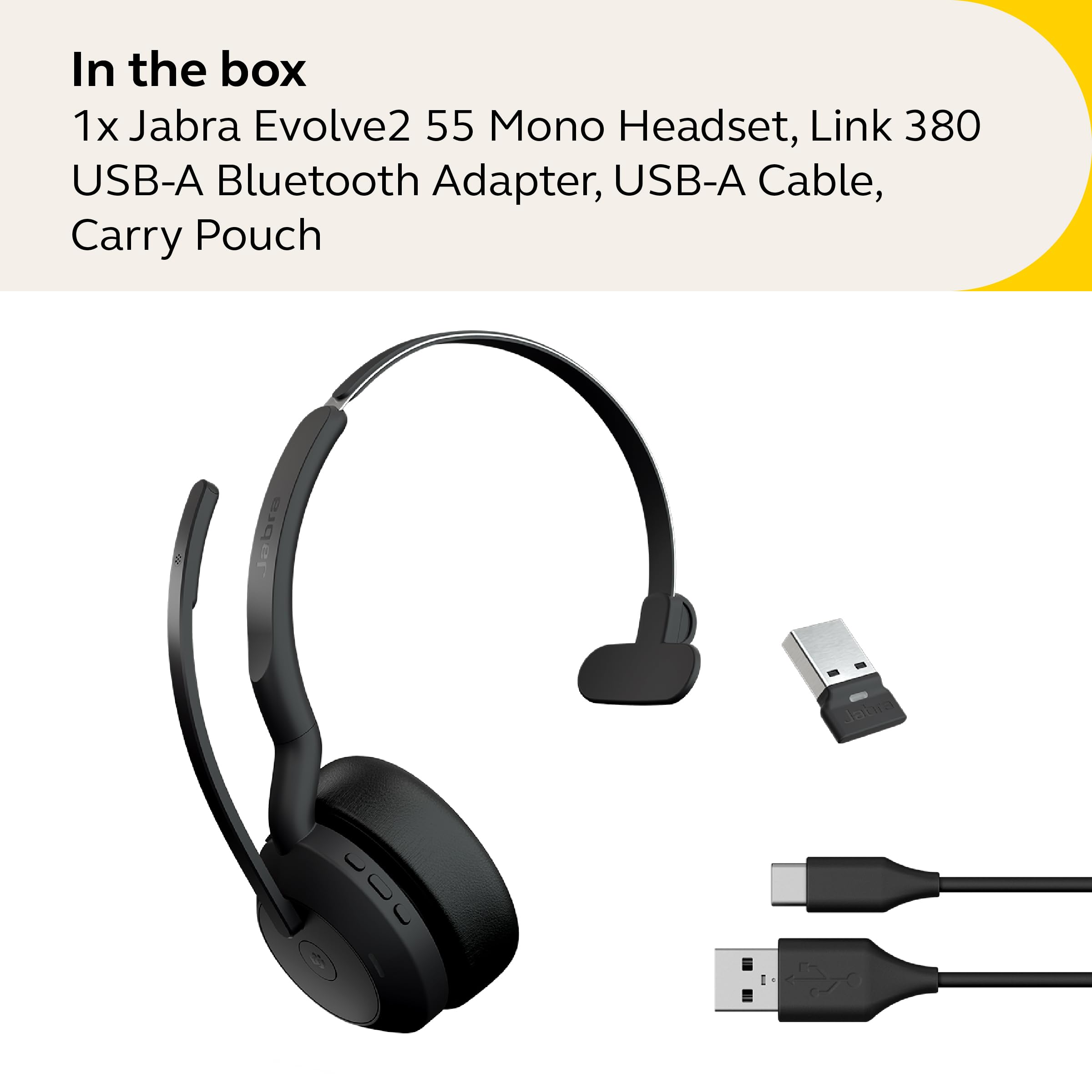 Foto 6 pulgar | Auriculares Inalámbricos Jabra Evolve2 55 Mono Con Cancelación De Ruido - Venta Internacional.