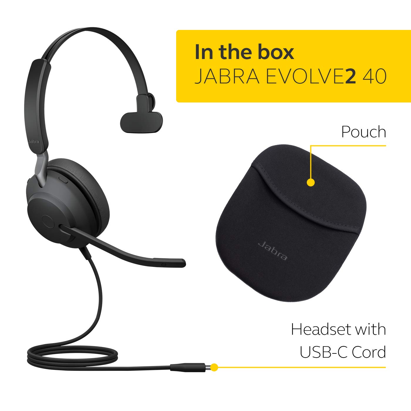 Foto 7 pulgar | Auriculares Monofónicos Con Cancelación De Ruido Con Cable Jabra Evolve2 40 Se - Venta Internacional.