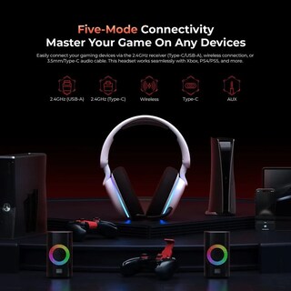 Foto 2 | Audífonos Para Gaming Con Bluetooth + 2.5ghz Wifi Havit Fuxi Black