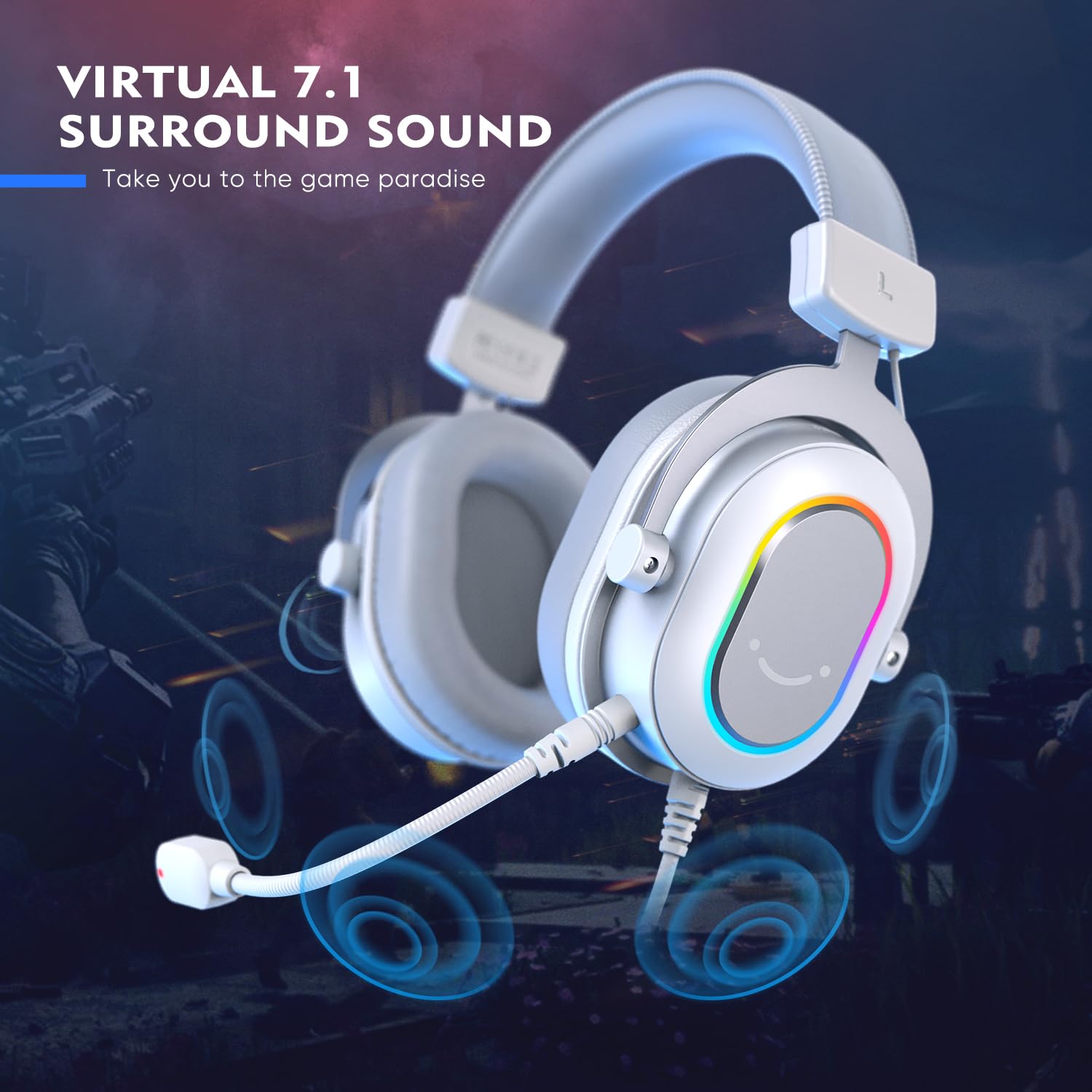 Foto 2 | Auriculares Para Juegos Fifine Usb Rgb 7.1 Surround Sound Para Pc/ps4 - Venta Internacional.