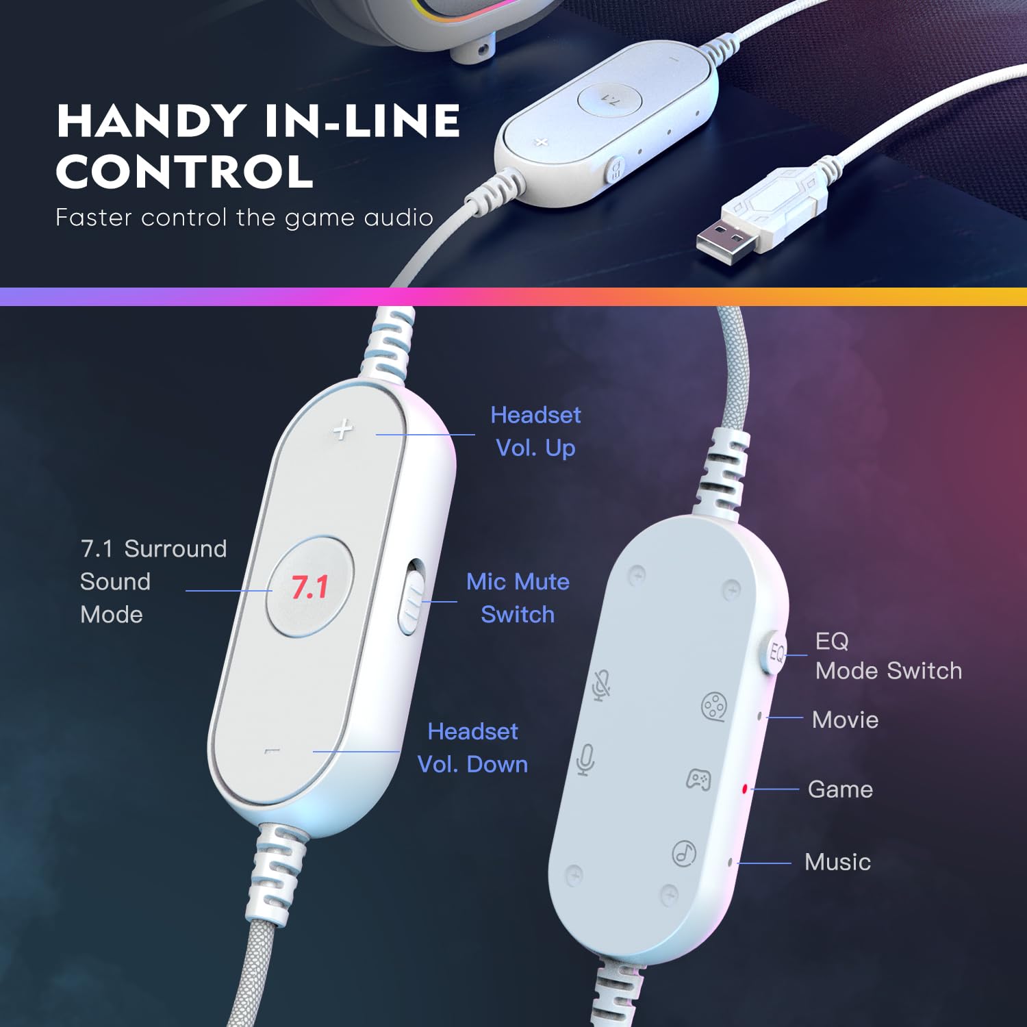 Foto 3 | Auriculares Para Juegos Fifine Usb Rgb 7.1 Surround Sound Para Pc/ps4 - Venta Internacional.