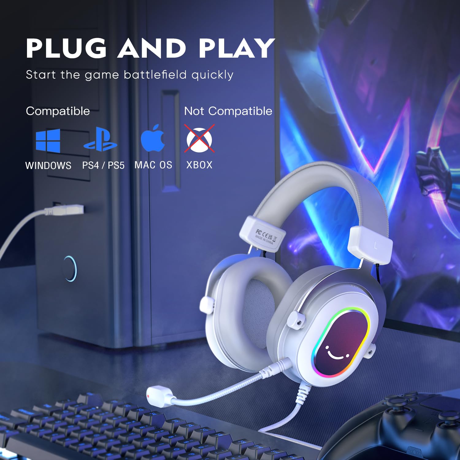 Foto 6 | Auriculares Para Juegos Fifine Usb Rgb 7.1 Surround Sound Para Pc/ps4 - Venta Internacional.
