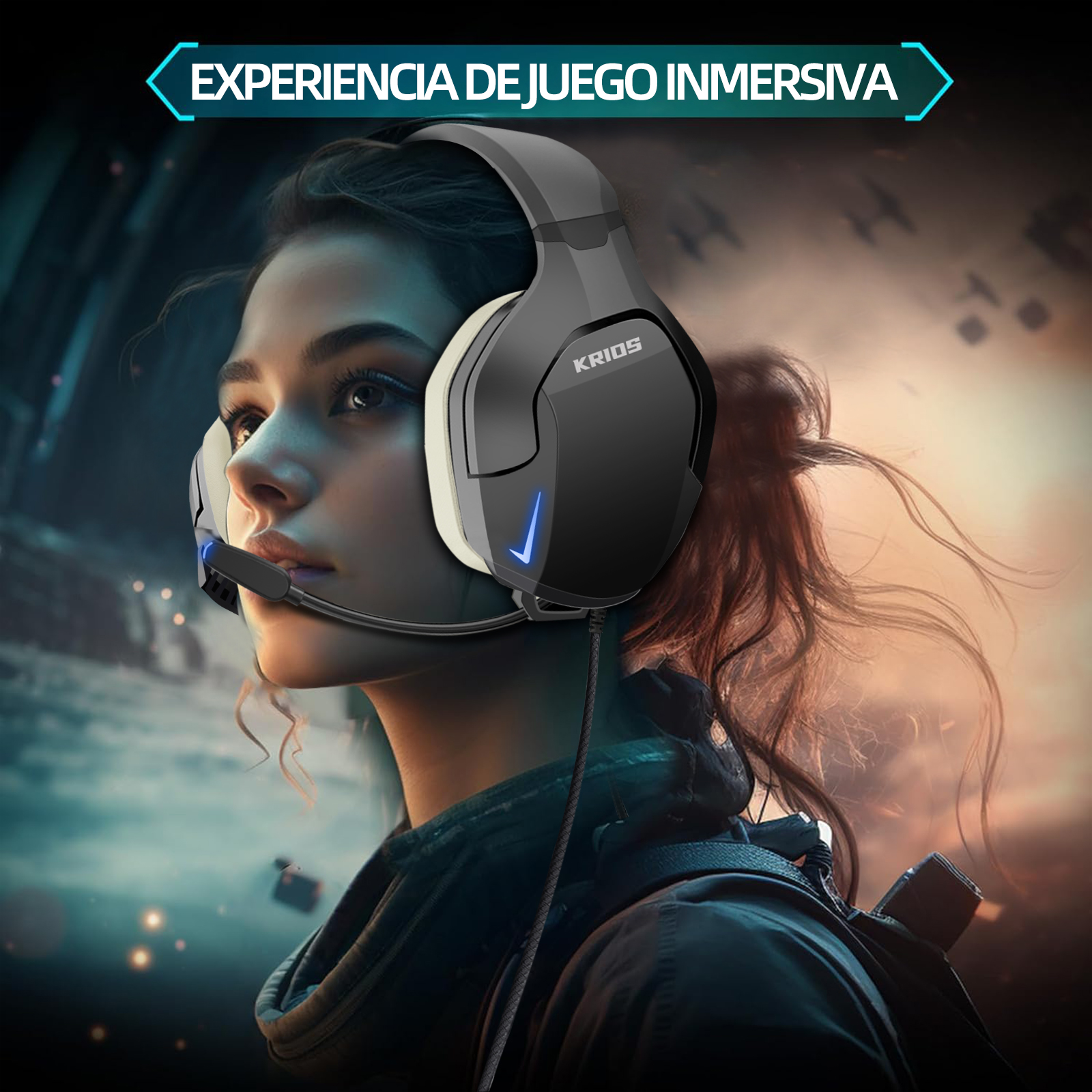 Foto 9 pulgar | Audífonos Alámbricos Krios K10 con Micrófono