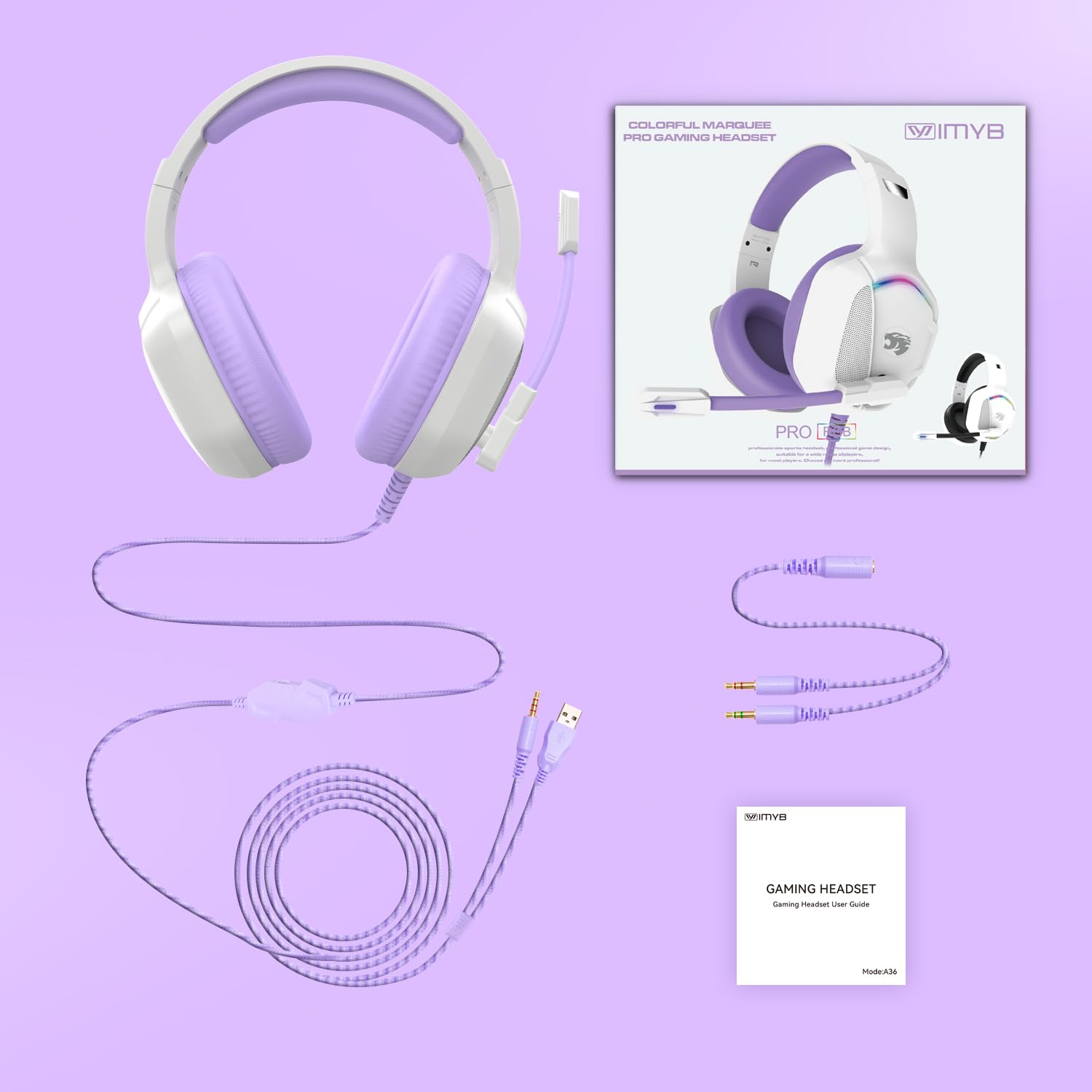 Foto 8 pulgar | Auriculares Para Juegos Imyb A36 Con Micrófono Para Pc/ps/xbox/nintendo - Venta Internacional.