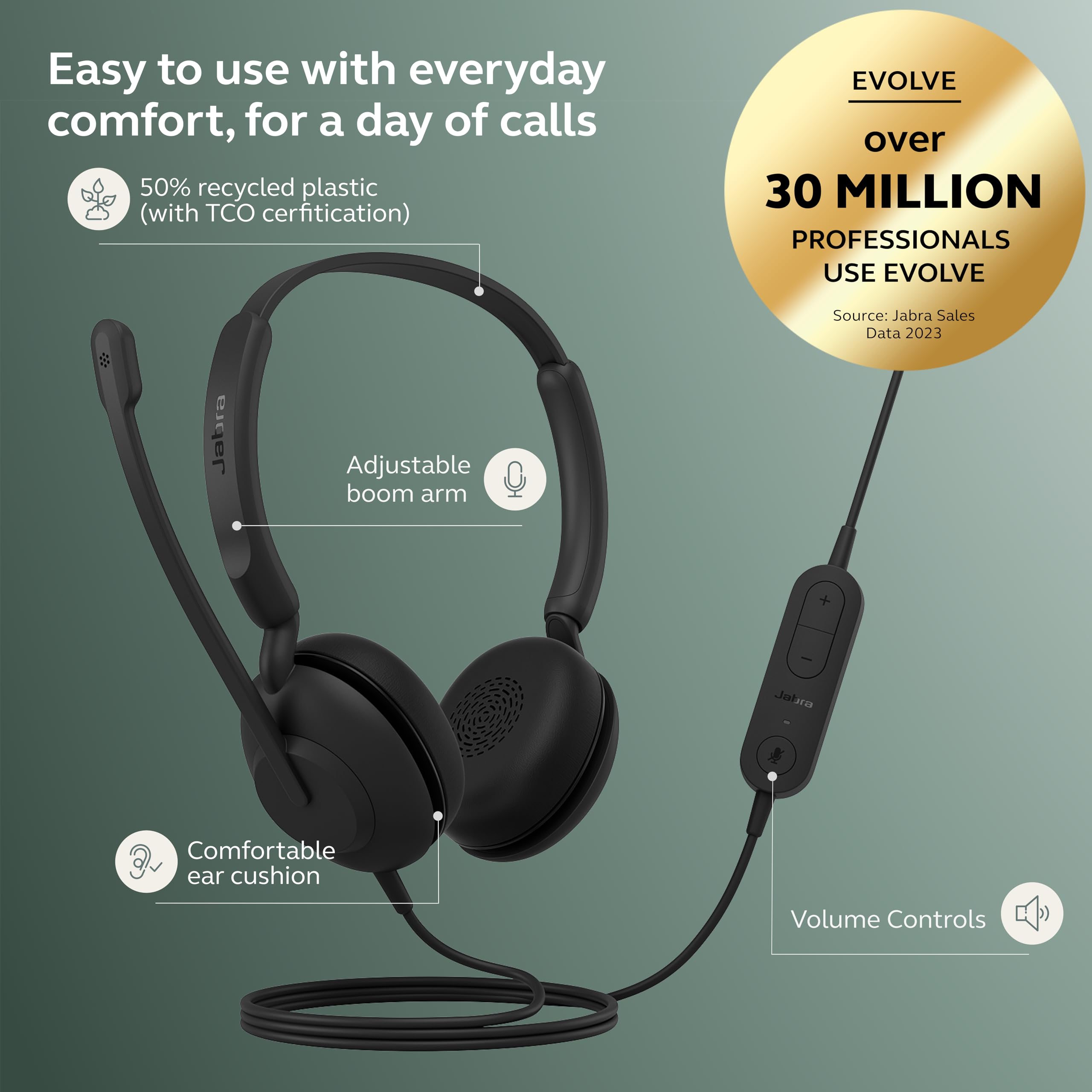 Foto 3 pulgar | Auriculares Jabra Evolve 10 Con Cable Y Micrófono Con Cancelación De Ruido - Venta Internacional.