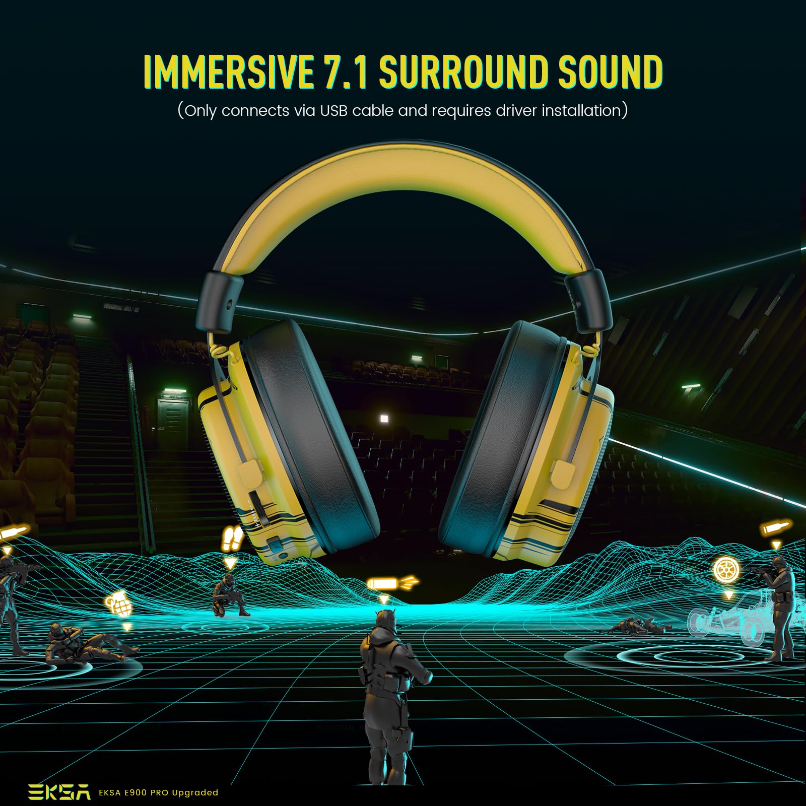 Foto 3 pulgar | Auriculares Para Juegos Eksa E900 Pro Usb Con Sonido Envolvente 7.1 Para Pc - Venta Internacional.