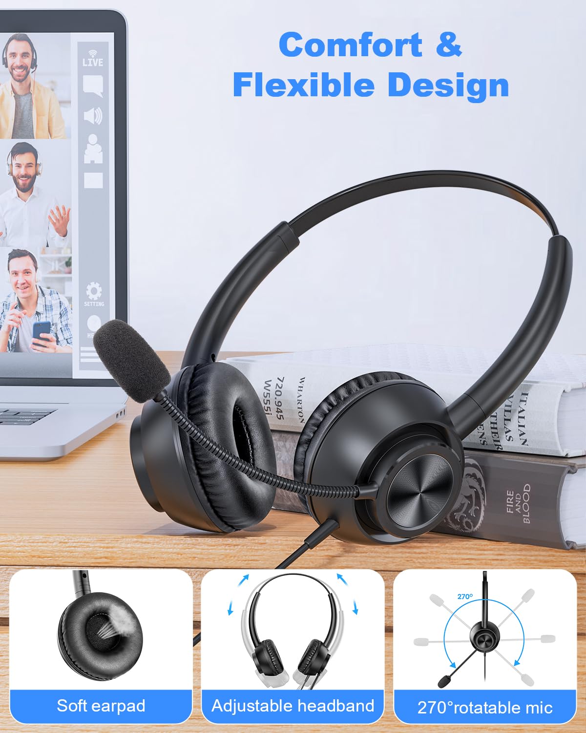 Foto 4 pulgar | Auriculares Usb New Bee Con Micrófono Para Pc Con Cable Usb-a Y Usb-c - Venta Internacional.