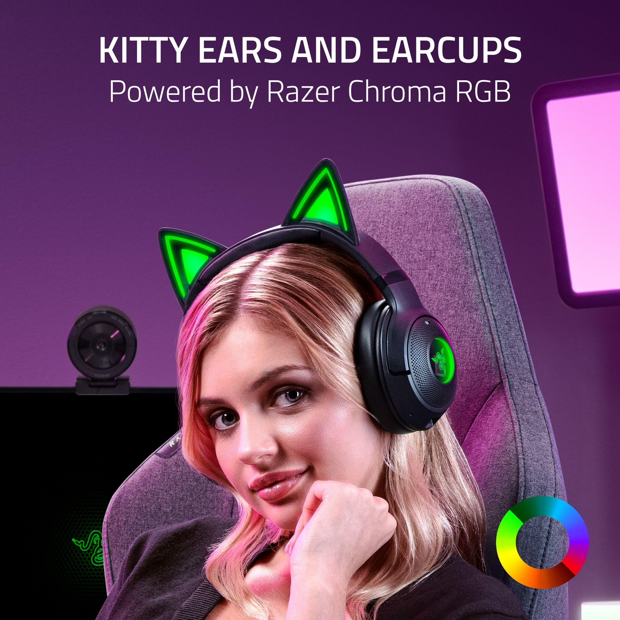 Foto 3 pulgar | Auriculares Razer Kraken Kitty V2 Bt Inalámbricos Rgb con Batería- Venta Internacional