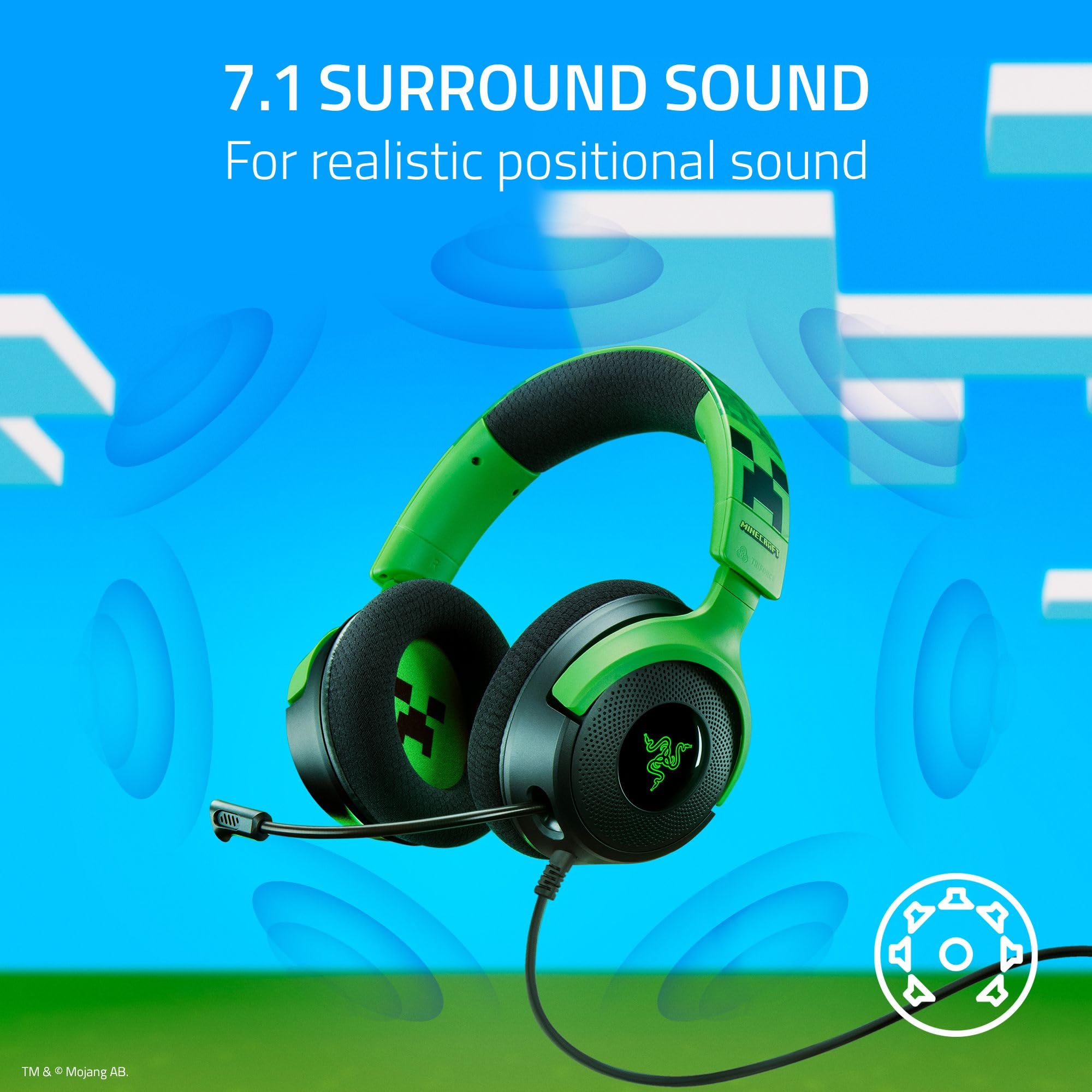 Foto 6 pulgar | Auriculares Para Juegos Razer Kraken V4 X 40 Mm Controladores Minecraft Ed. - Venta Internacional.