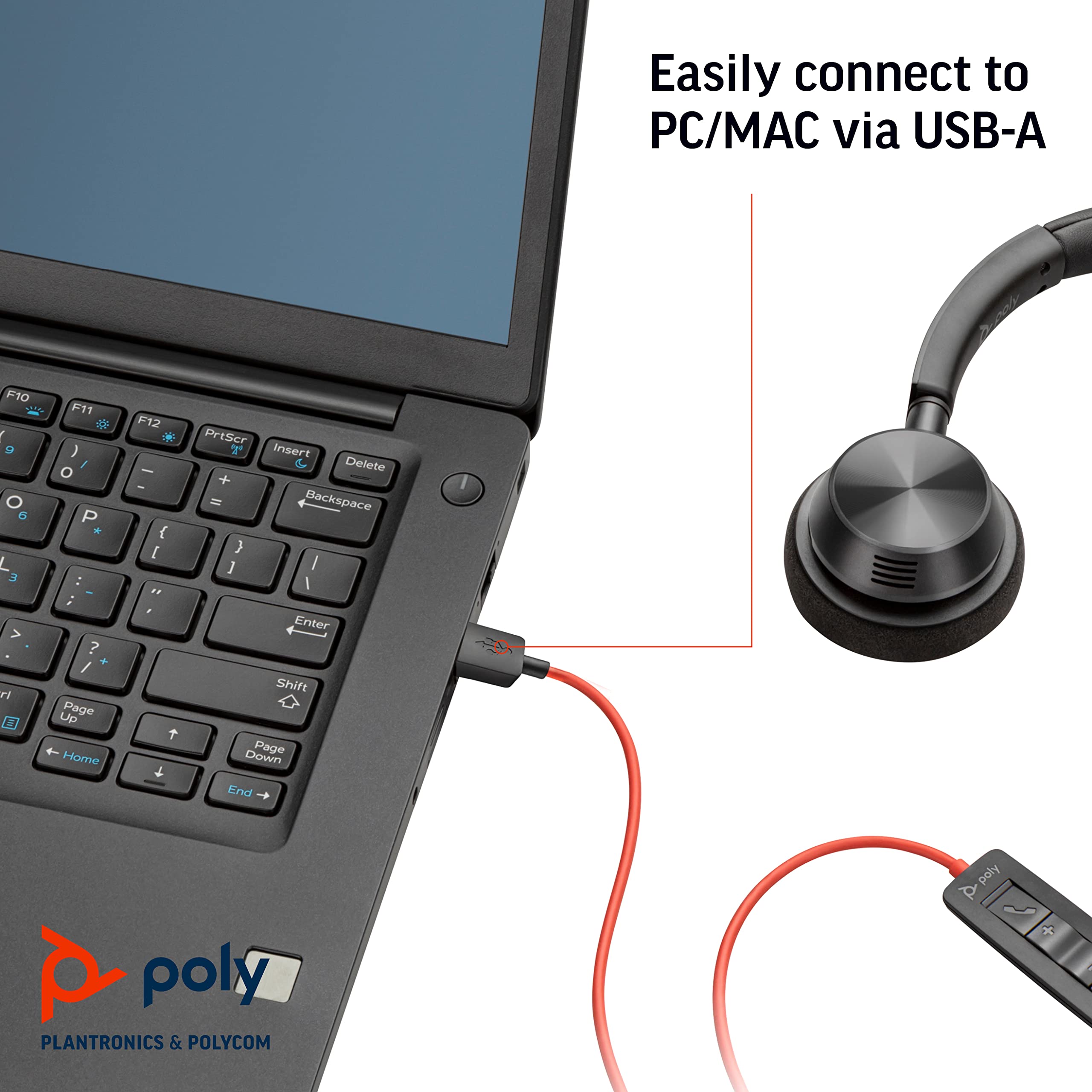 Foto 4 pulgar | Auriculares Plantronics Blackwire 3320 Usb-a Con Cable De Doble Oreja - Venta Internacional.