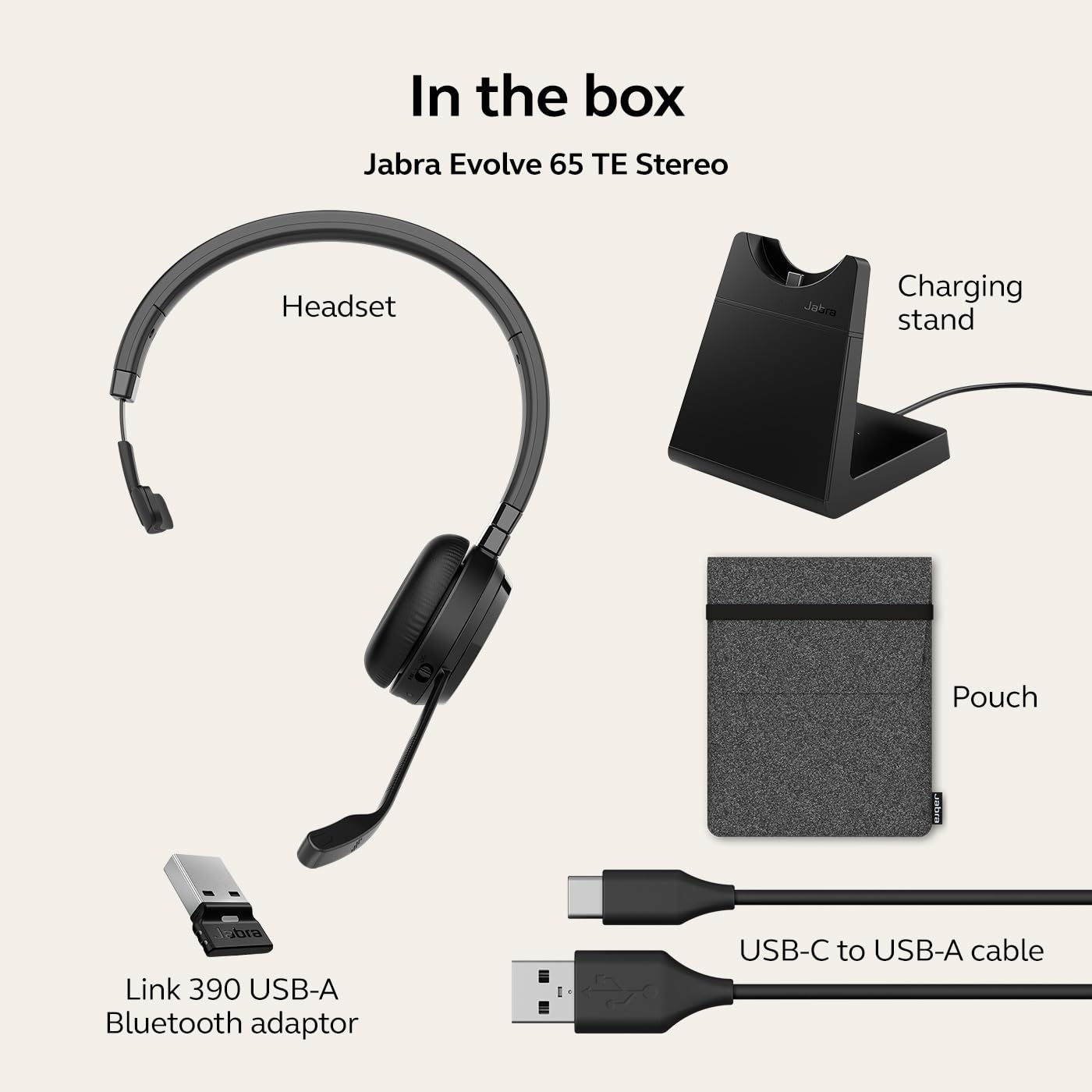 Foto 6 | Auriculares Inalámbricos De Un Solo Oído Jabra Evolve 65 Te Con Soporte - Venta Internacional.