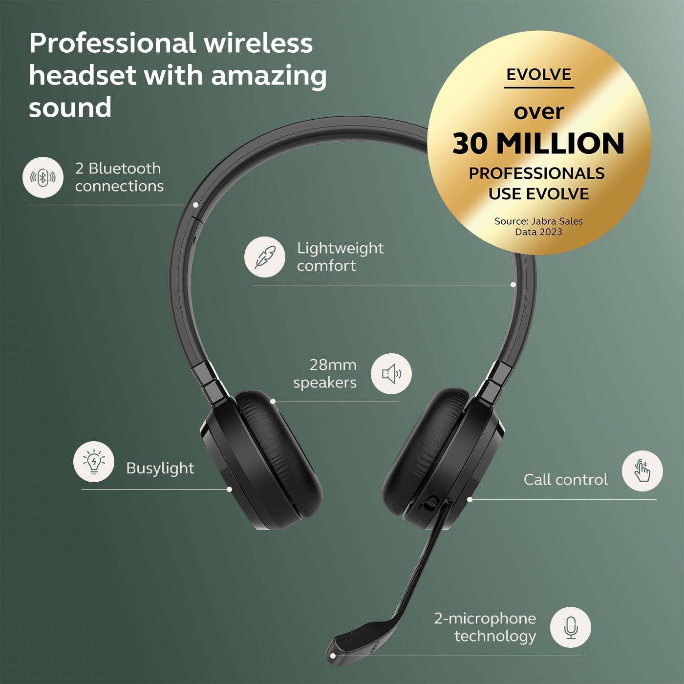 Foto 3 pulgar | Auriculares Inalámbricos De Doble Oreja Jabra Evolve 65 Te Con Soporte - Venta Internacional.