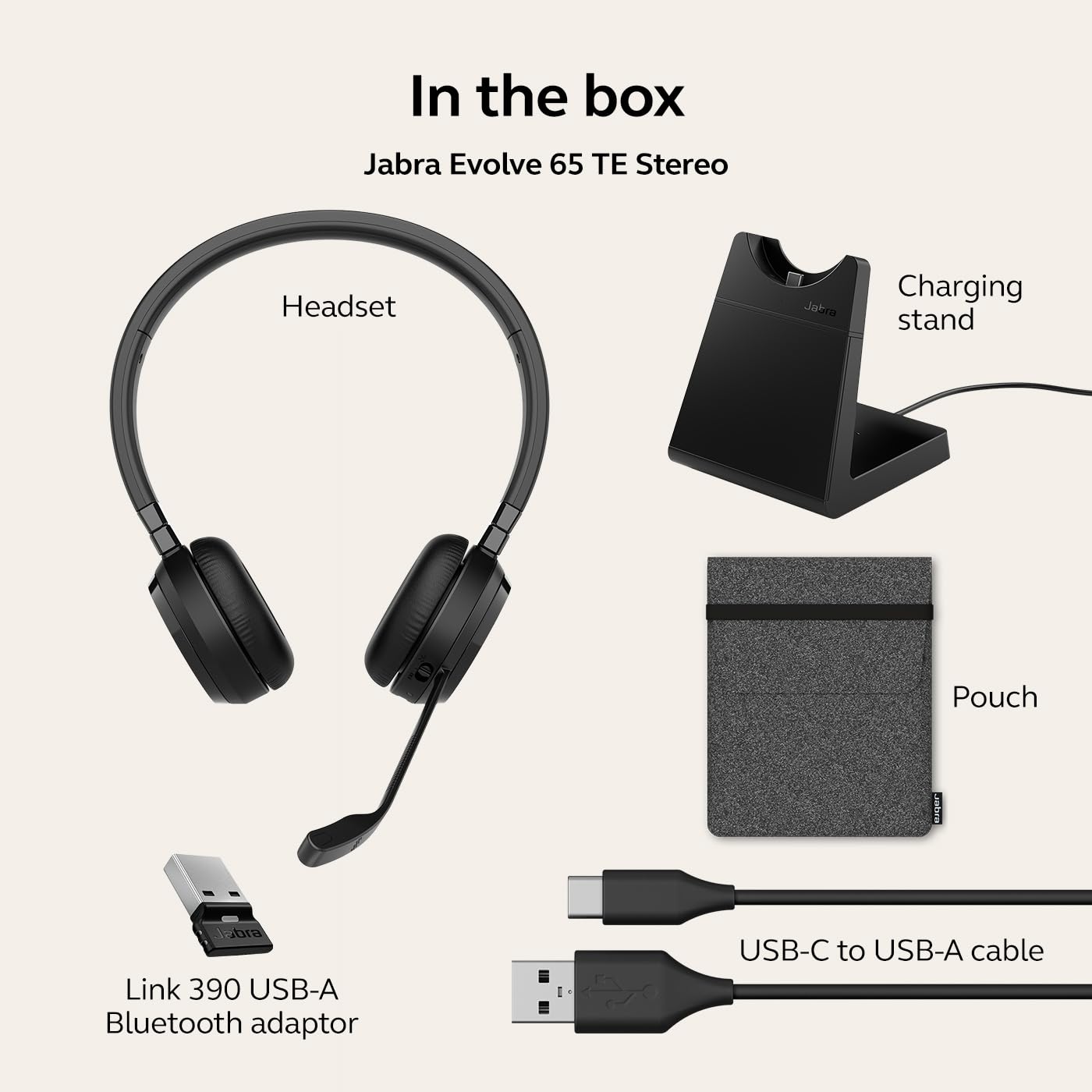 Foto 7 pulgar | Auriculares Inalámbricos De Doble Oreja Jabra Evolve 65 Te Con Soporte - Venta Internacional.