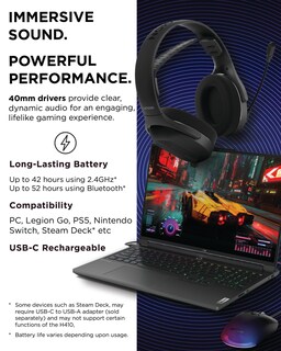 Foto 3 | Auriculares Inalámbricos Para Juegos Lenovo Legion H410 Bluetooth/2.4 Ghz - Venta Internacional.
