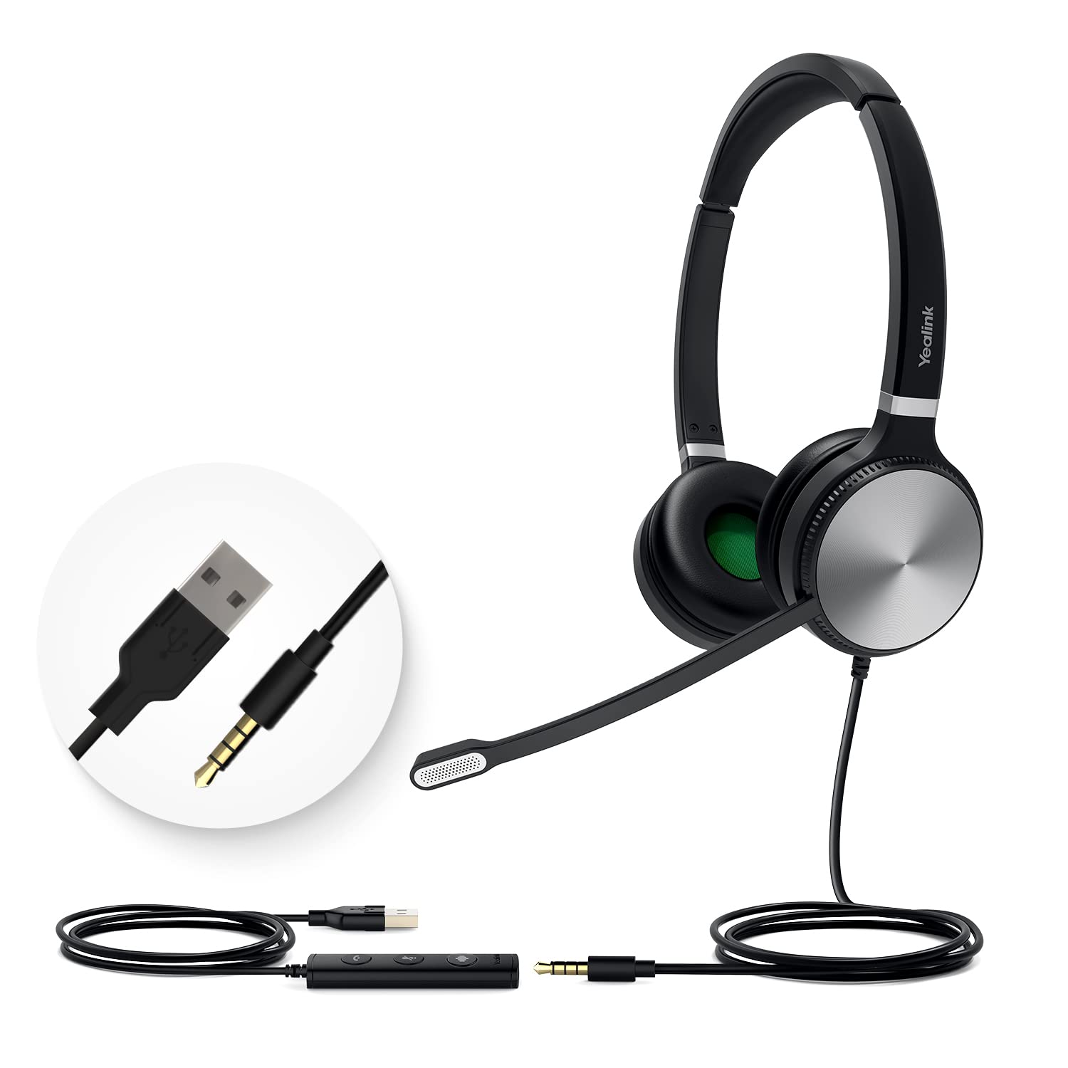 Auriculares Usb Yealink Uh36 Con Cable Y Micrófono Con Cancelación De Ruido - Venta Internacional.