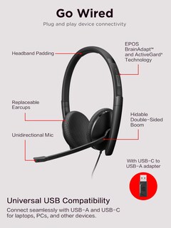 Foto 3 | Auriculares Voip Lenovo Wired Teams Con Epos Brainadapt Y Activegard - Venta Internacional.