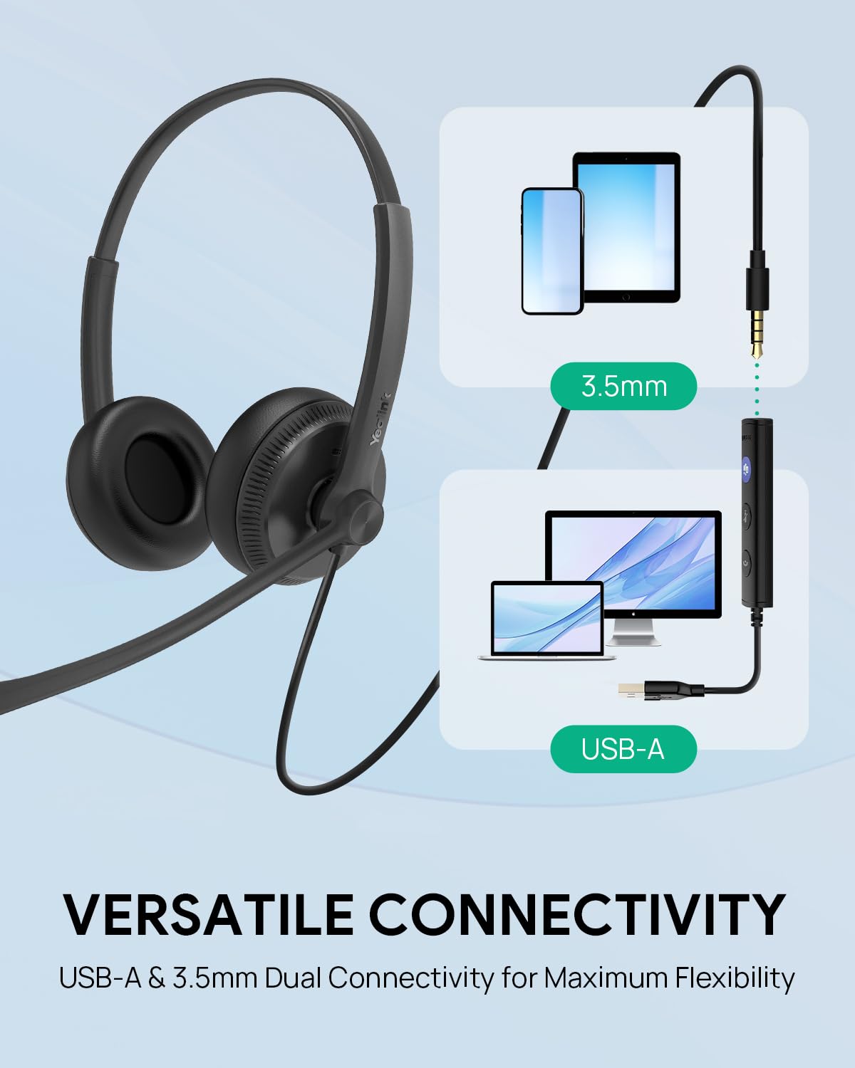 Foto 3 | Auriculares Usb Yealink Uh34 Con Micrófono  Auriculares Con Cable - Venta Internacional.