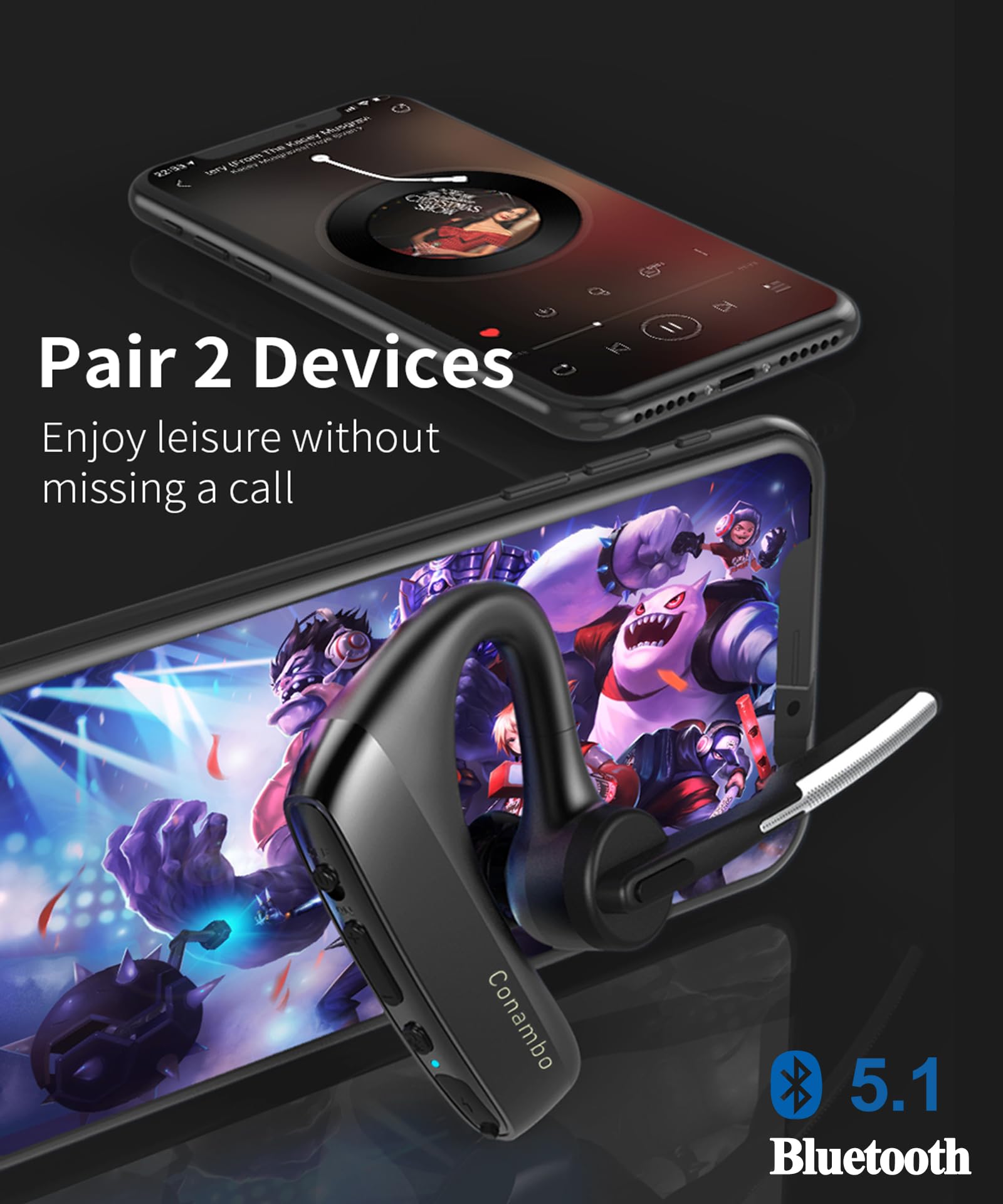 Foto 5 pulgar | Auriculares Inalámbricos Conambo K18 Bluetooth V5.1 16h De Tiempo De Conversación - Venta Internacional.