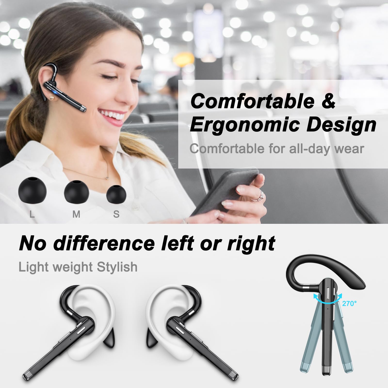 Foto 4 pulgar | Auriculares Bluetooth Inalámbricos Boytond Con Tiempo De Conversación De 100 Horas - Venta Internacional.