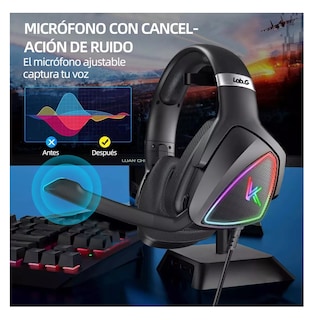Foto 2 | Audífonos Gamer K7 Diadema, Negro