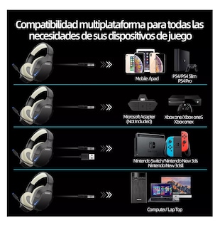 Foto 3 | Audífonos Gamer Para Xbox Pc K10 Con Microfono Y Led Rgb Color Negro/beige