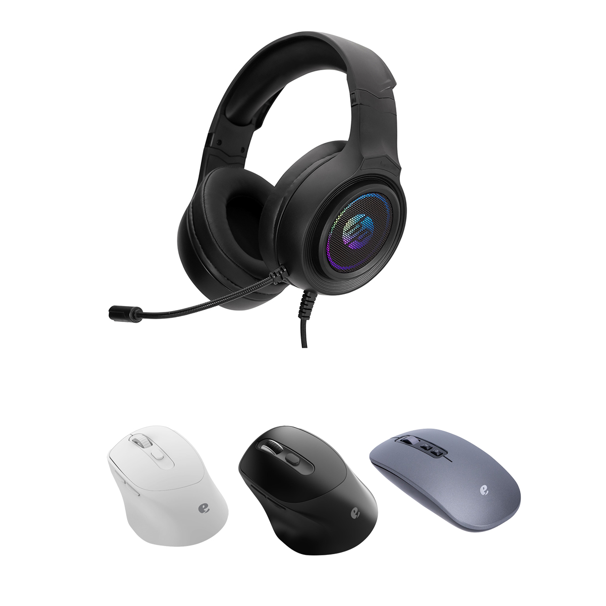 Kit Audífonos con Micrófono Hp Dhe-8008u + Mouse Inalámbrico Acer