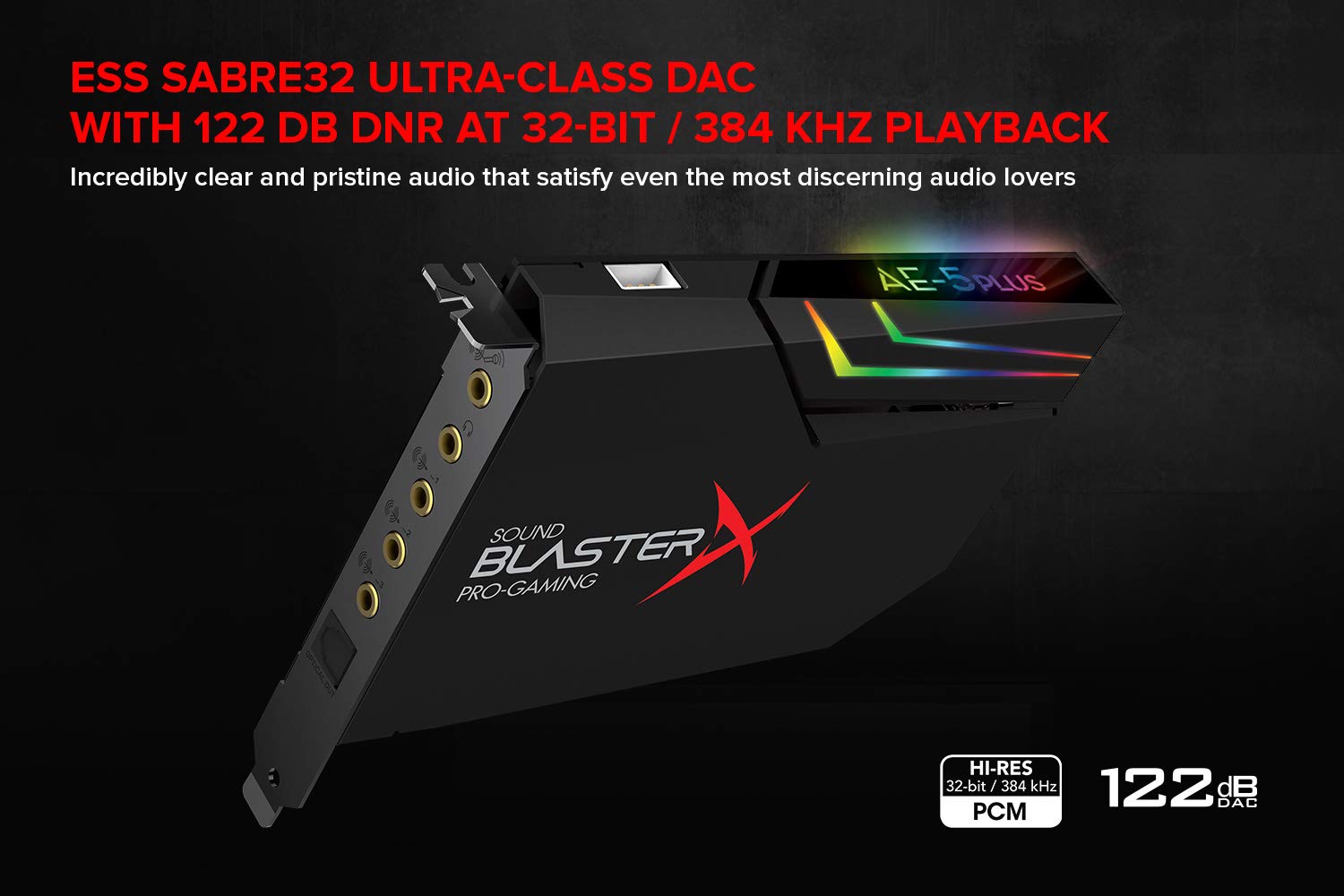 Foto 6 pulgar | Tarjeta De Sonido Creative Sound Blasterx Ae-5 Plus Sabre32-class - Venta Internacional.
