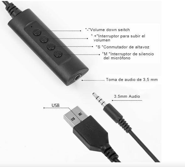 Foto 3 | Audífonos Alámbricos Diadema Con Micrófono