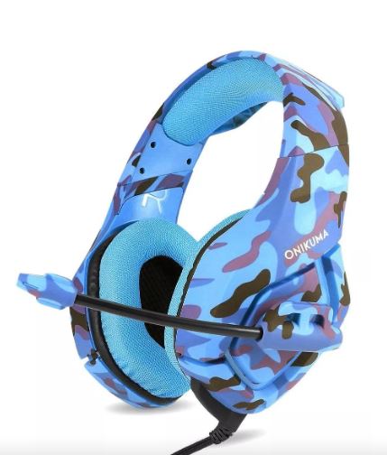 Audífonos Gamer Onikuma K1-b con Luz Led Camuflaje Azul