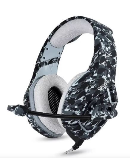 Audífonos Gamer Wünd K1-b con Luz Led Camuflaje Gris $874