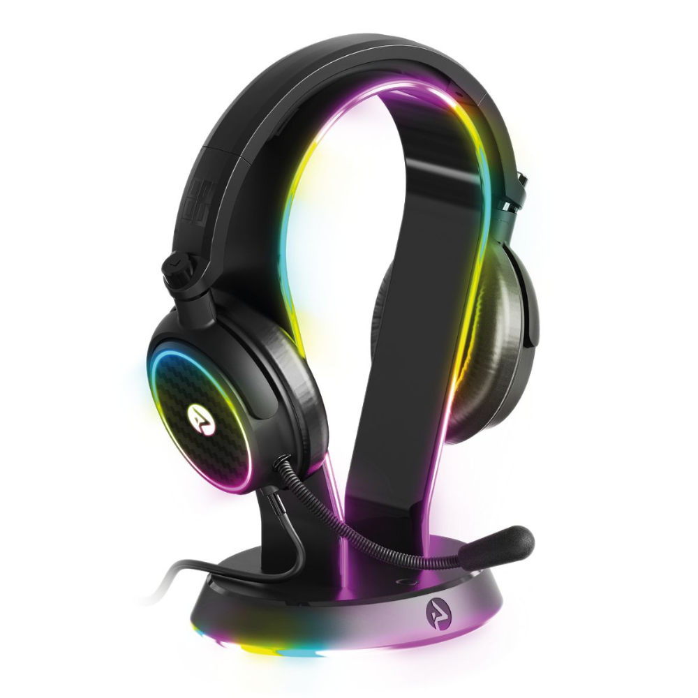 Foto 2 pulgar | Bundle 4gamers Audífonos Con Soporte Light Up Gaming Multiplataforma Rgb - Negro
