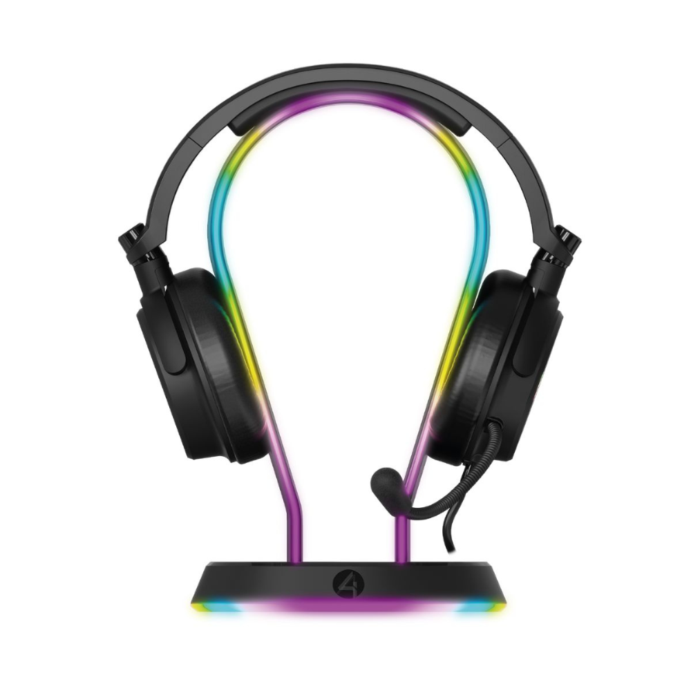 Foto 3 pulgar | Bundle 4gamers Audífonos Con Soporte Light Up Gaming Multiplataforma Rgb - Negro