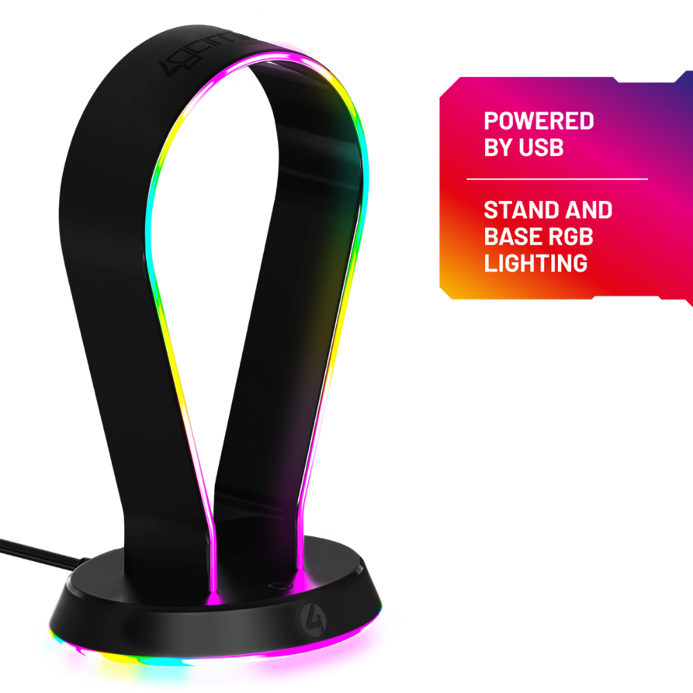 Foto 5 pulgar | Bundle 4gamers Audífonos Con Soporte Light Up Gaming Multiplataforma Rgb - Negro