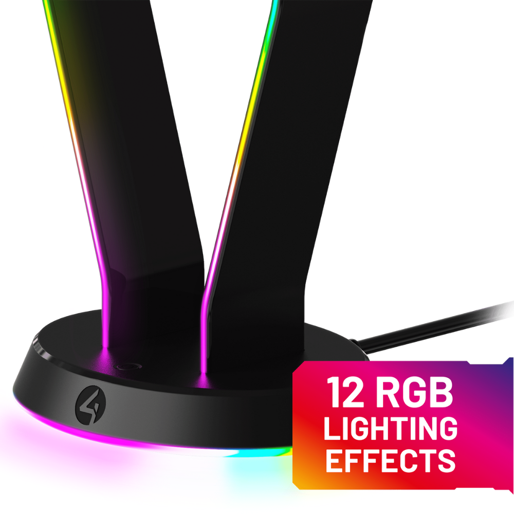 Foto 6 pulgar | Bundle 4gamers Audífonos Con Soporte Light Up Gaming Multiplataforma Rgb - Negro