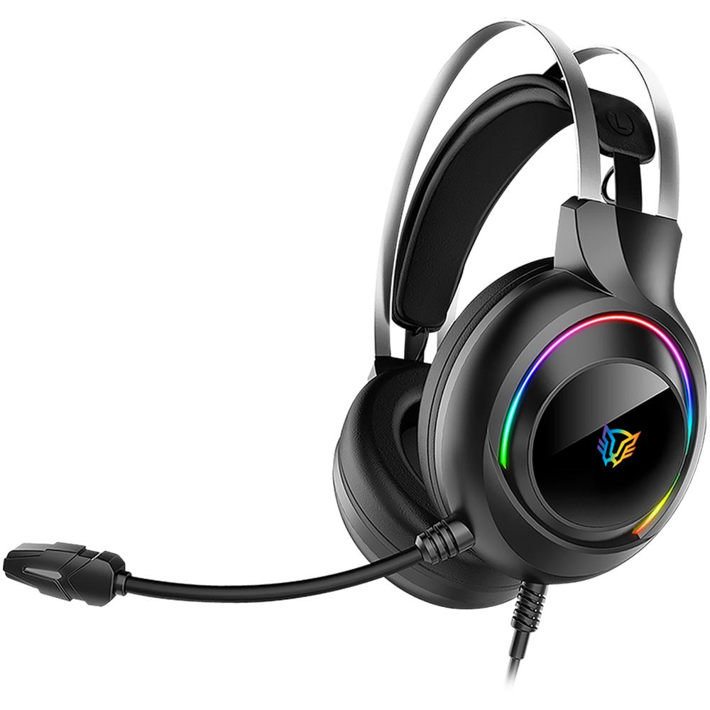 Foto 3 pulgar | Audífonos Diadema Gamer Balam Rush Hesix II HS688 Micrófono USB/Jack 3.5 mm RGB Negro