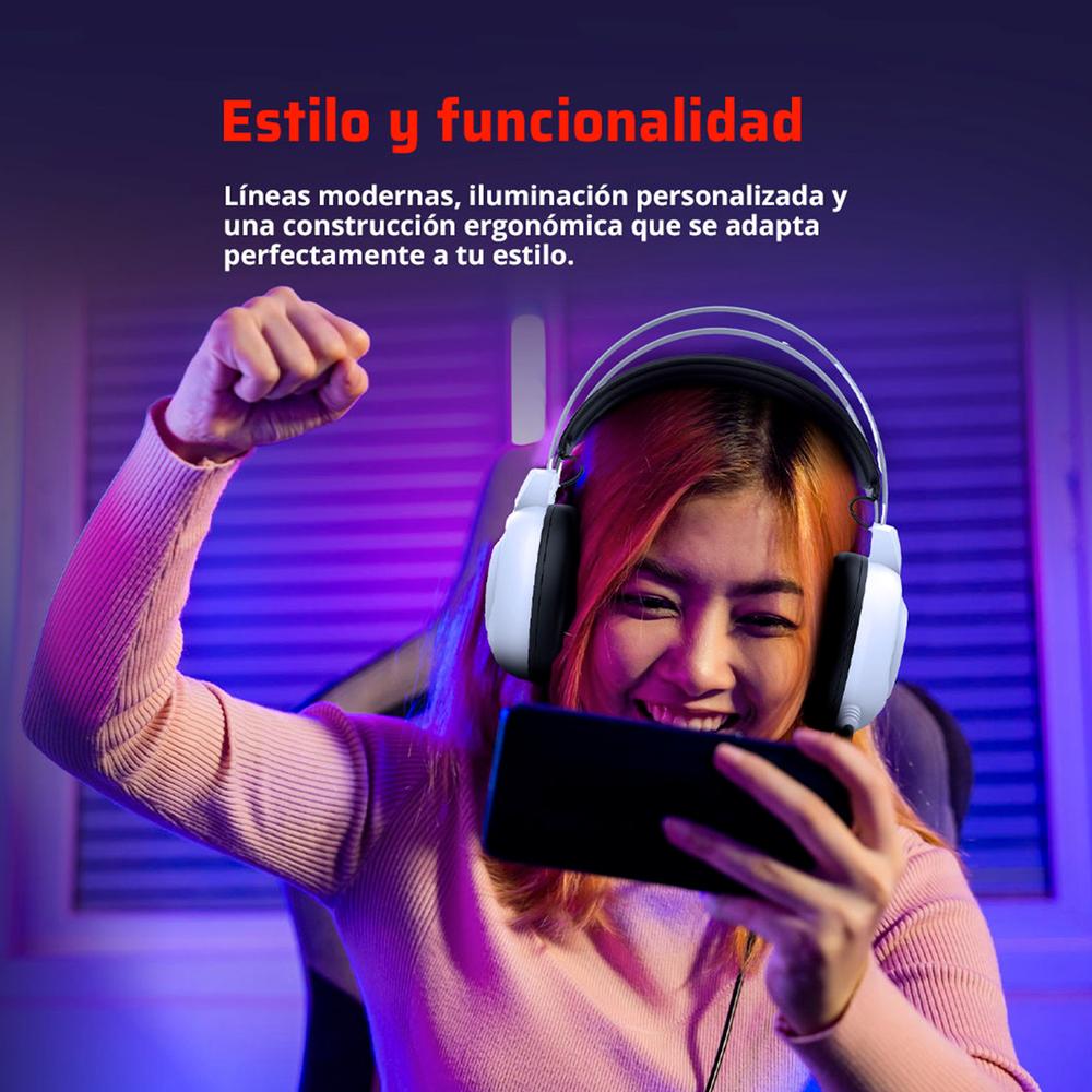 Foto 5 pulgar | Audífonos Diadema Gamer Balam Rush Hesix Ii Hs688 Micrófono Usb/jack 3.5mm Rgb Blanco Br-941211