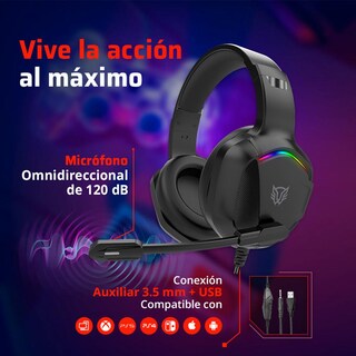 Foto 3 | Audífonos Diadema Gamer Balam Rush Orphix Ii Hs699 Micrófono Usb/jack 3.5mm Rgb Negro Br-941181
