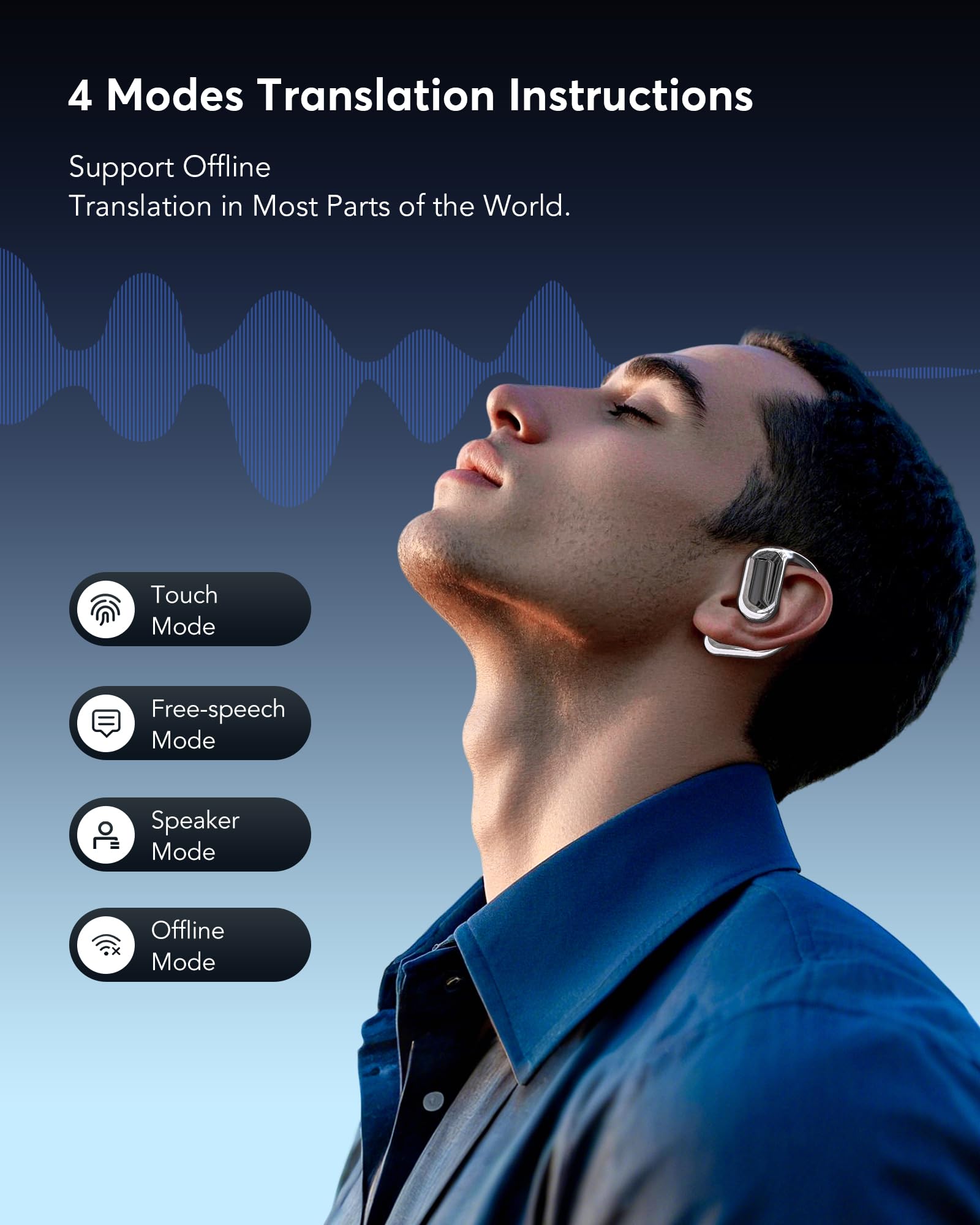 Foto 4 pulgar | Auriculares De Traducción Euqq Ai Language Bluetooth 5.4 144 Idiomas - Venta Internacional.