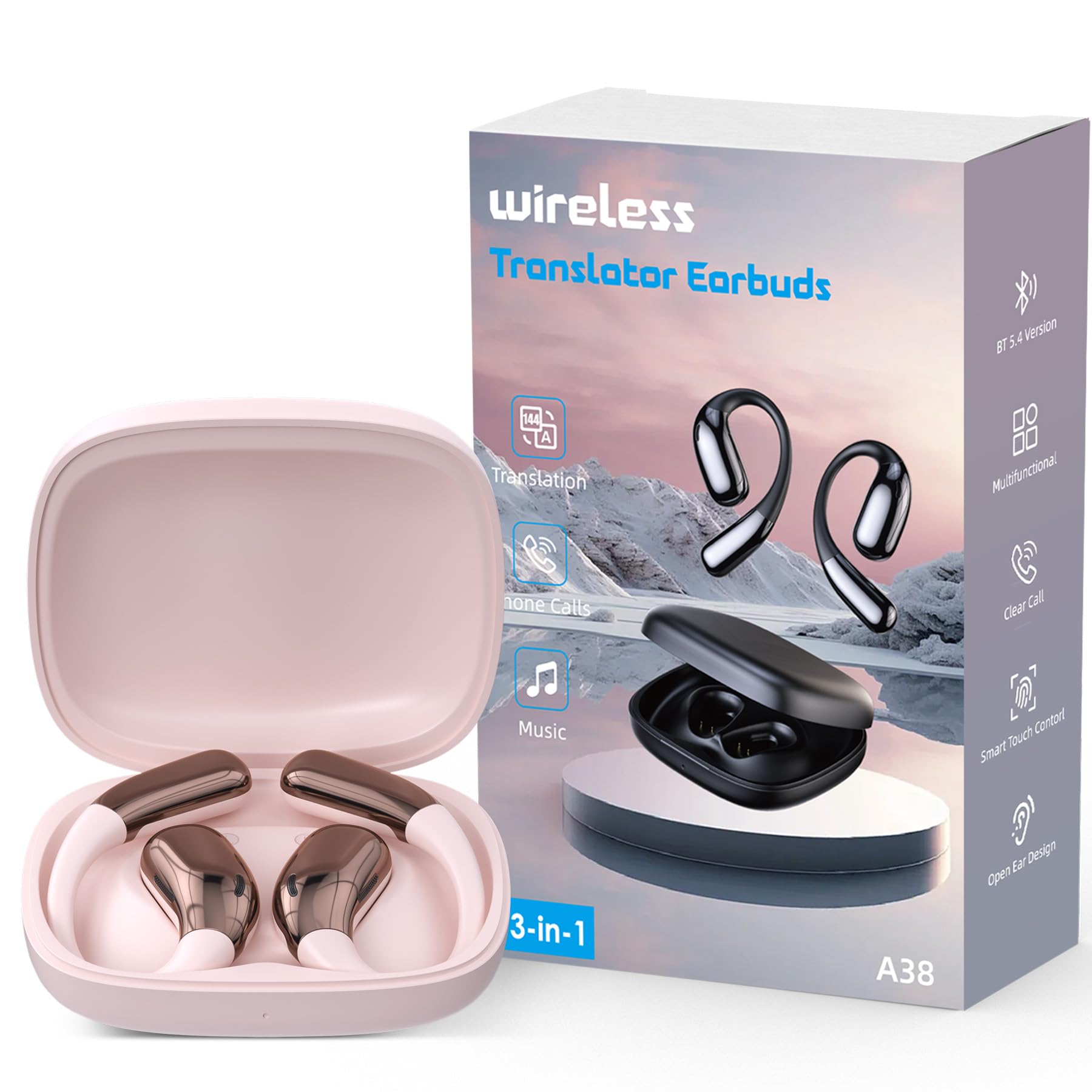 Foto 2 pulgar | Auriculares De Traducción Con Ia, Traductor De Idiomas, 144 Idiomas, Rosa - Venta Internacional.