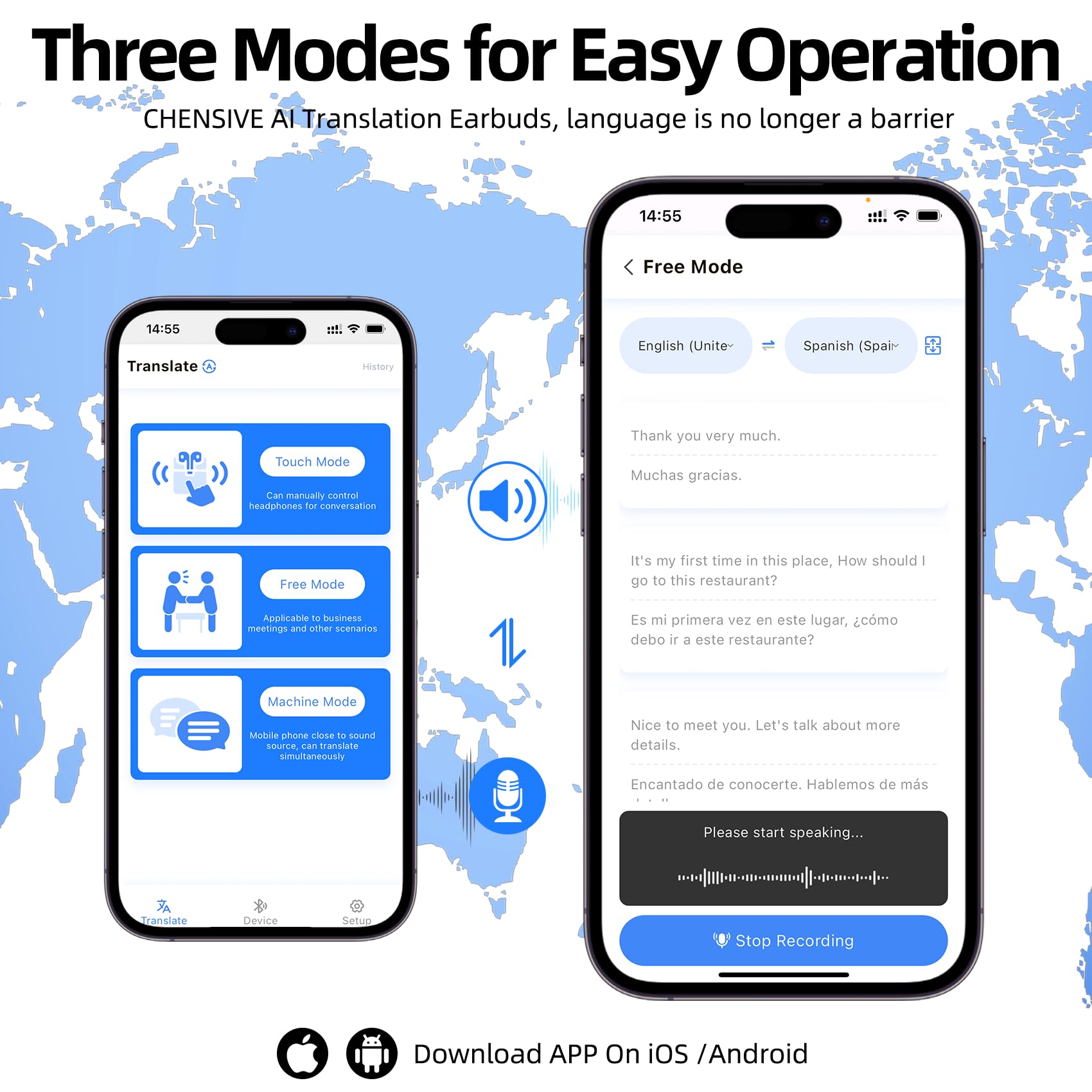 Foto 7 | Auriculares De Traducción Chensive 3 En 1 Ai Real Time 145 Idiomas - Venta Internacional.