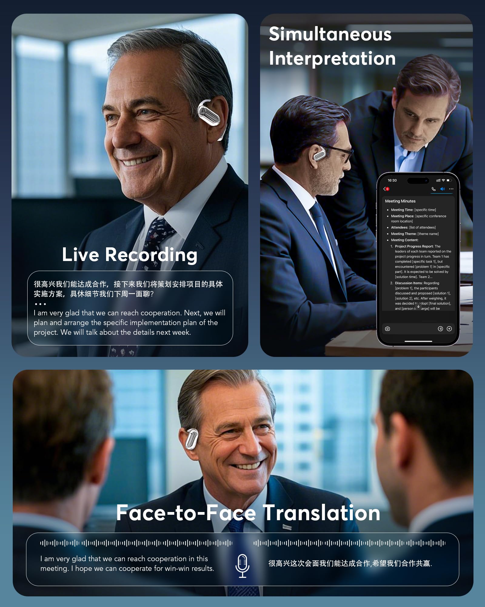 Foto 6 | Auriculares De Traducción Euqq Ai Language Bluetooth 5.4 144 Idiomas - Venta Internacional.