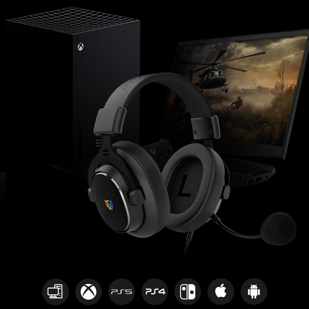 Foto 6 pulgar | Audifonos Diadema Gamer Balam Rush Aviator Expert Ha777 Microfono Desmontable 3.5mm + Usb Rgb Pc Con
